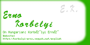 erno korbelyi business card